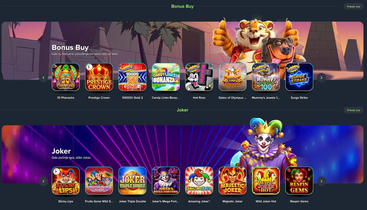 Mozzart kazino Bonus Buy Joker slot – kupovina bonus runde direktno u igri uz visoke dobitke i džoker simbole